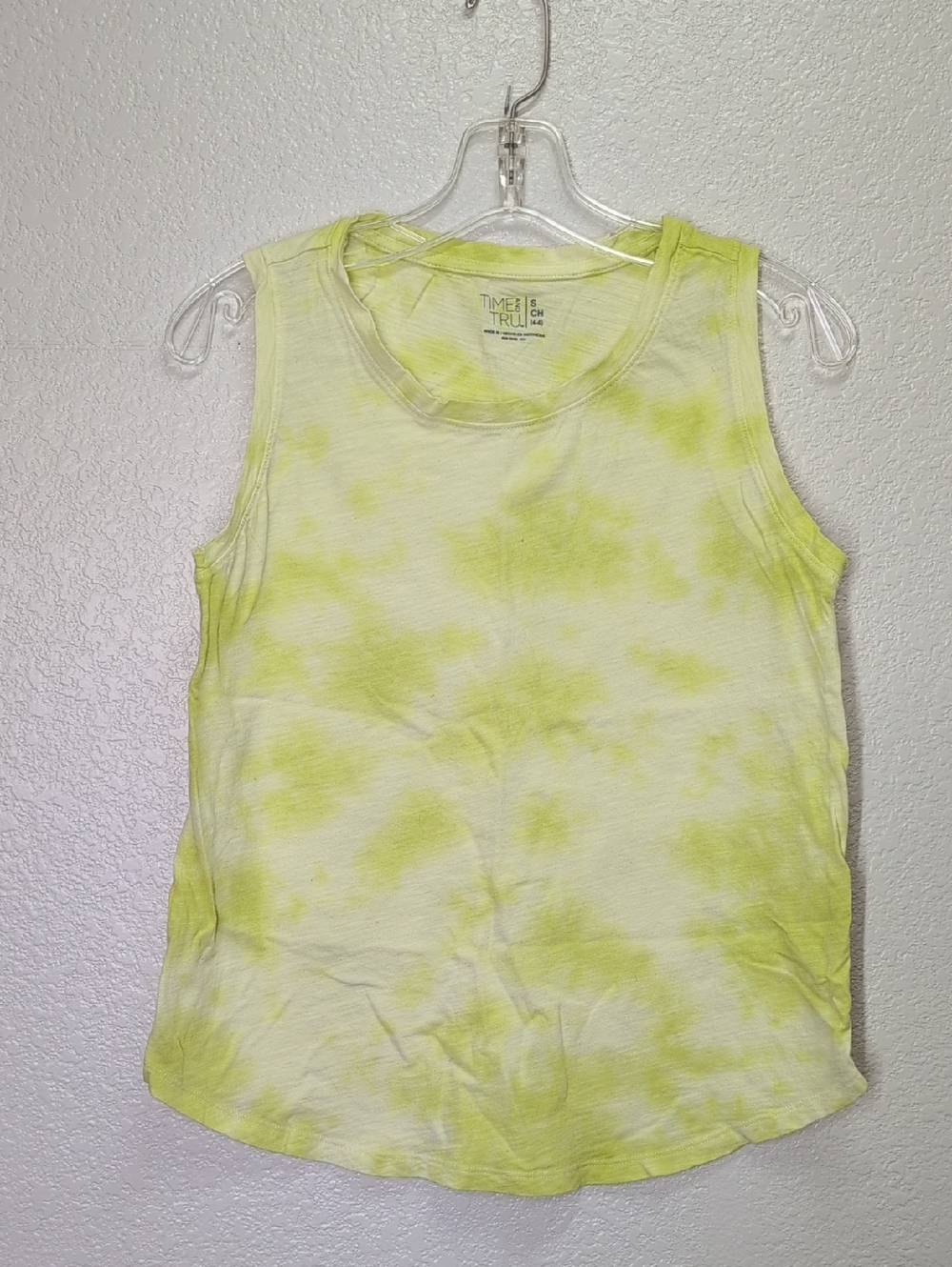 Time & Tru | Kids | Yellow Tye Dye Tank Top |Small 4-6
